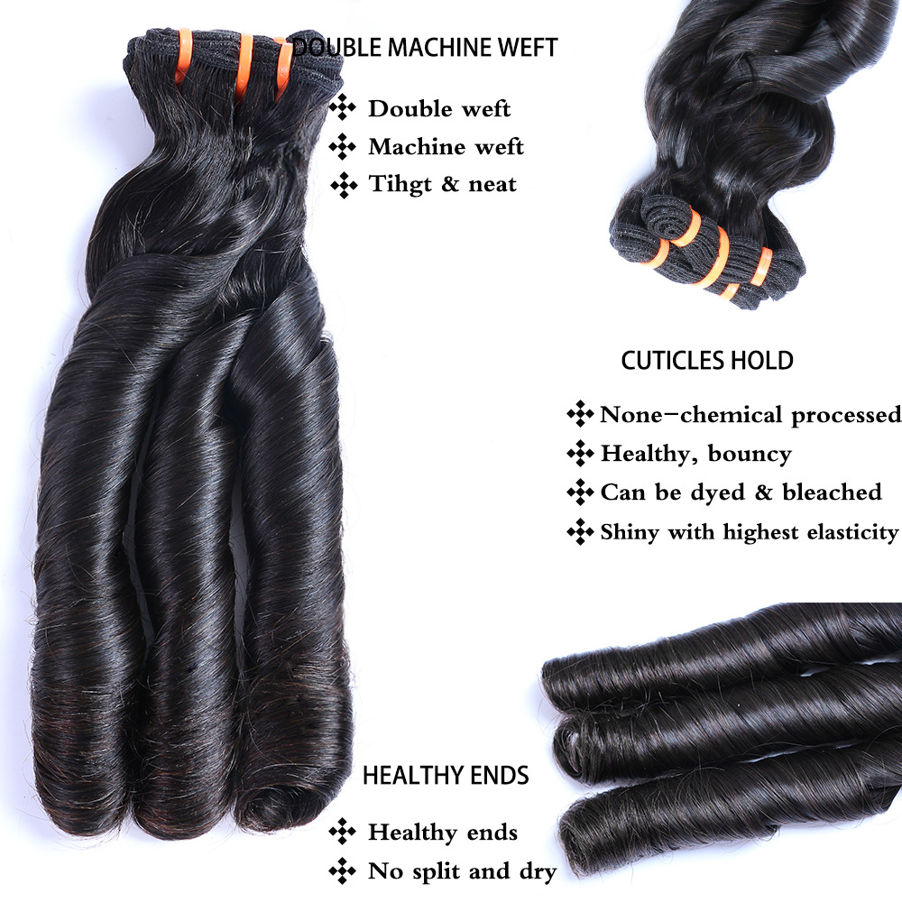 Fumi spring curly human hair super double drawn (SDD)