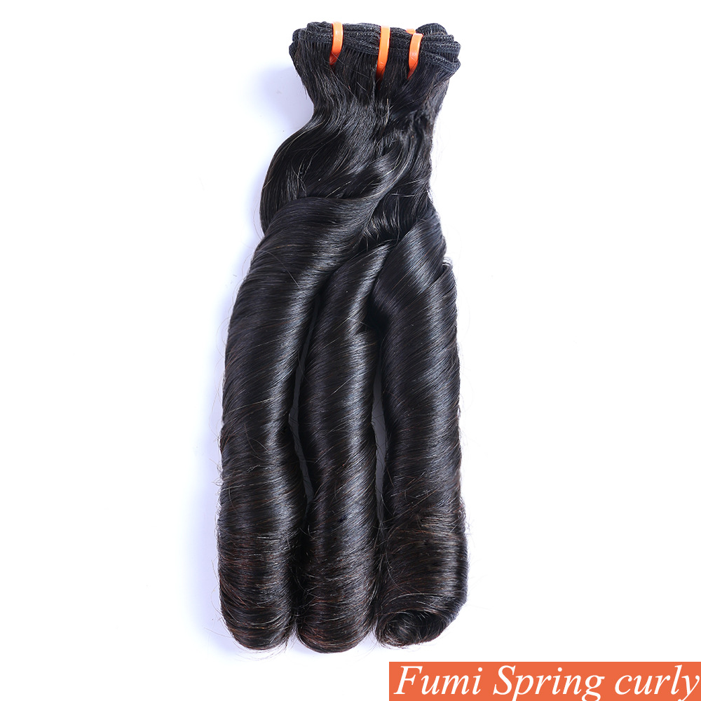 Fumi spring curly human hair super double drawn (SDD)