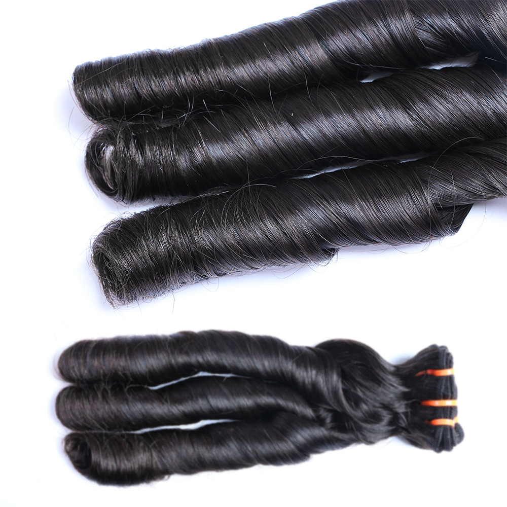 Fumi spring curly human hair super double drawn (SDD)