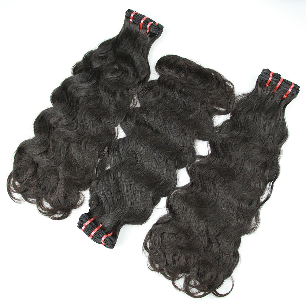 Raw virgin human hair double drawn hair body wave can be bleached with full ends natural color