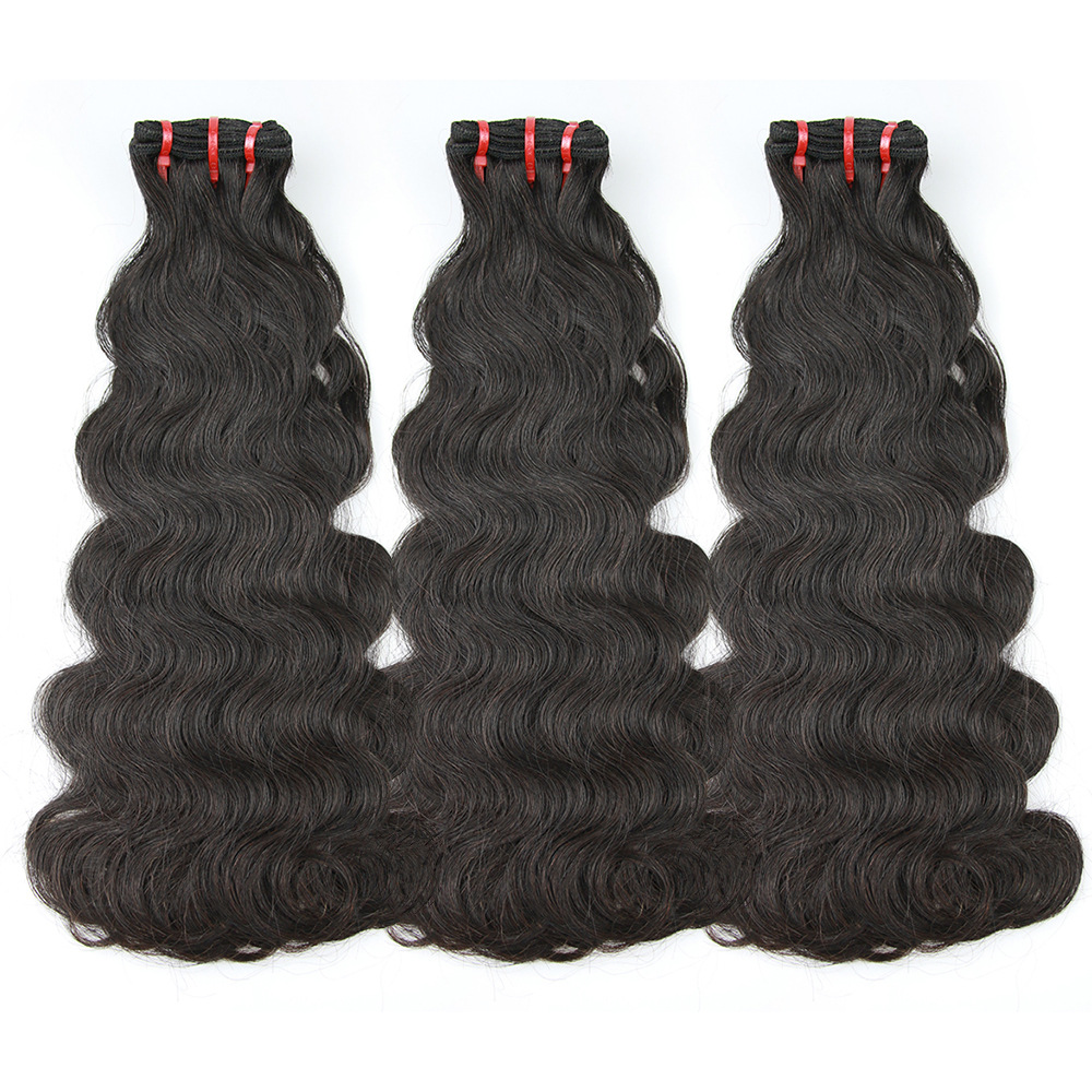 Raw virgin human hair double drawn hair body wave can be bleached with full ends natural color