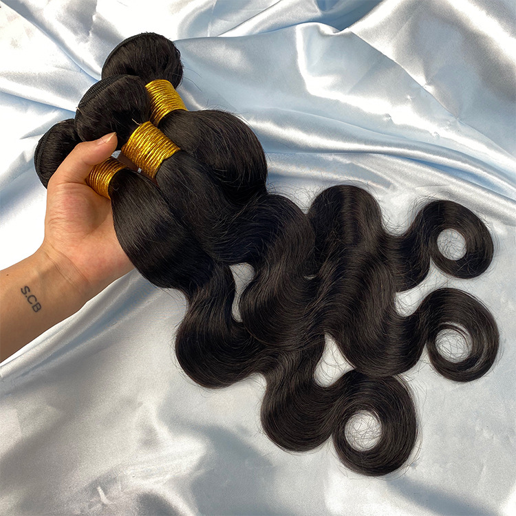 Unprocessed virgin human hair body wave hair bundle with natural color best quality