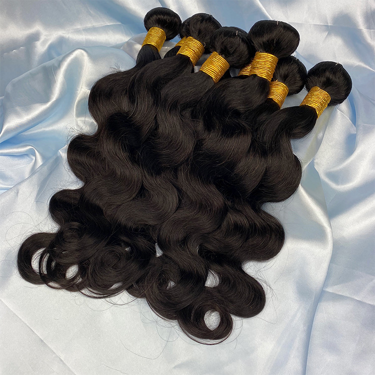 Unprocessed virgin human hair body wave hair bundle with natural color best quality