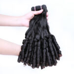 10A Bouncy Curl Weave Funmi Bundles Natural Color Wholesale Raw Brazilian Virgin Flower Curls Human Hair Vendors