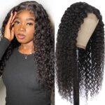 Deep Wave Lace Front Wigs Human Hair Wigs Nature Black Brazilian Lace Frontal Wigs