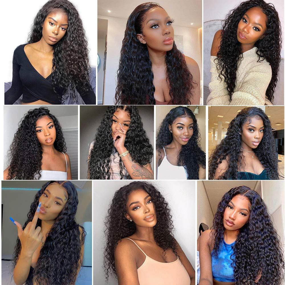 Deep Wave Lace Front Wigs Human Hair Wigs Nature Black Brazilian Lace Frontal Wigs