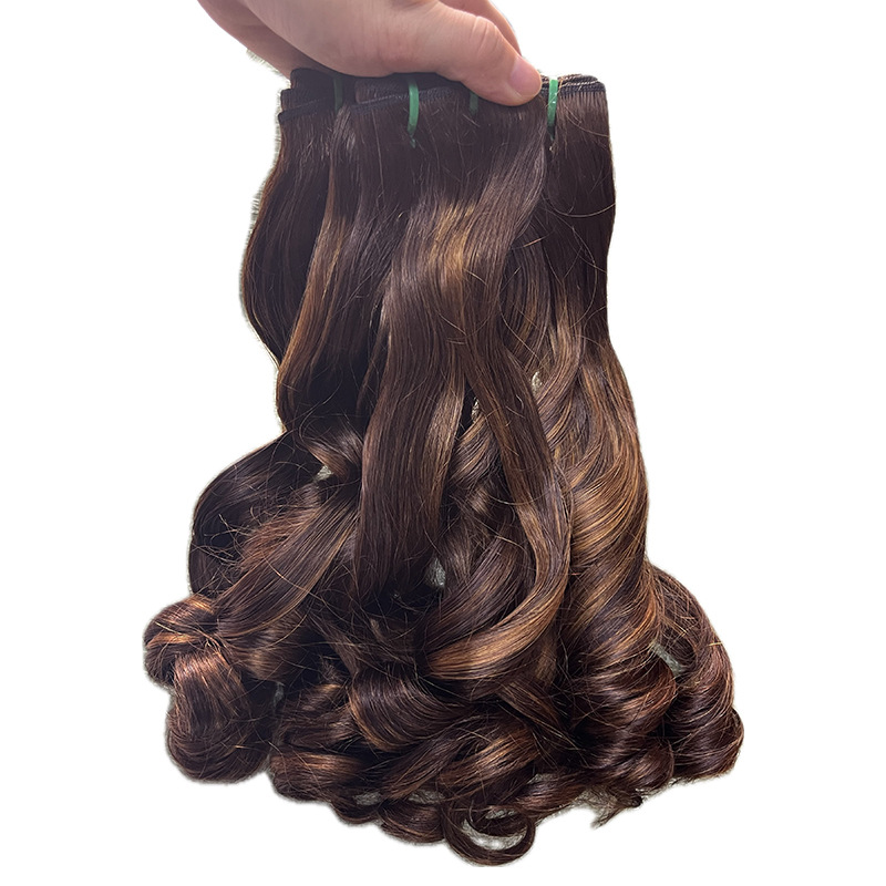 Double drawn fumi springcurls natural color hot selling good quality donor hair