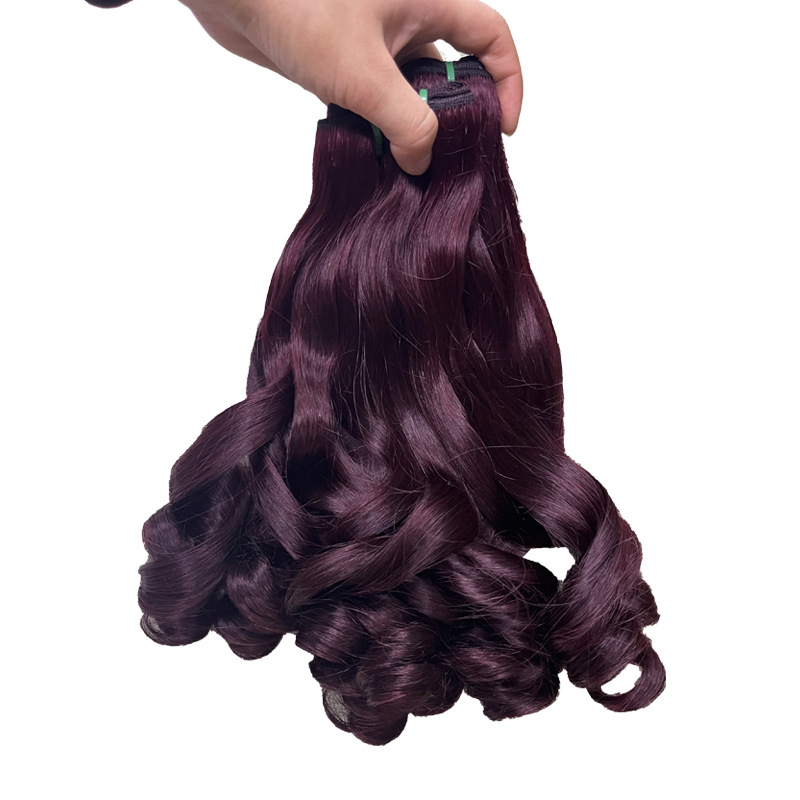 Double drawn fumi springcurls natural color hot selling good quality donor hair