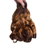 Double drawn fumi springcurls natural color hot selling good quality donor hair