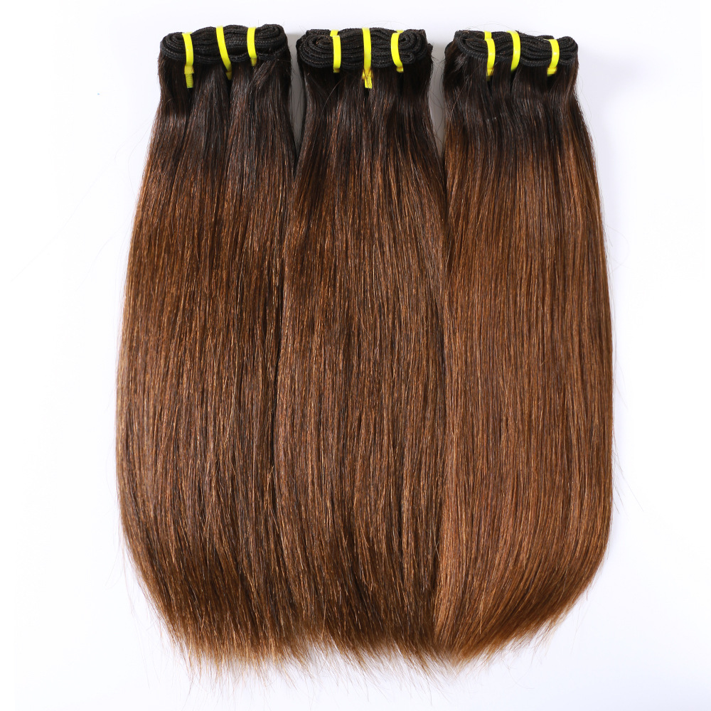 Hair virgin human double drawn hair ombre hair #2/#4 hot selling good quality