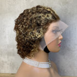 Short Curly Brazilian Cuticle Aligned Raw Virgin Hair Pixie Cut Lace Front Wigs