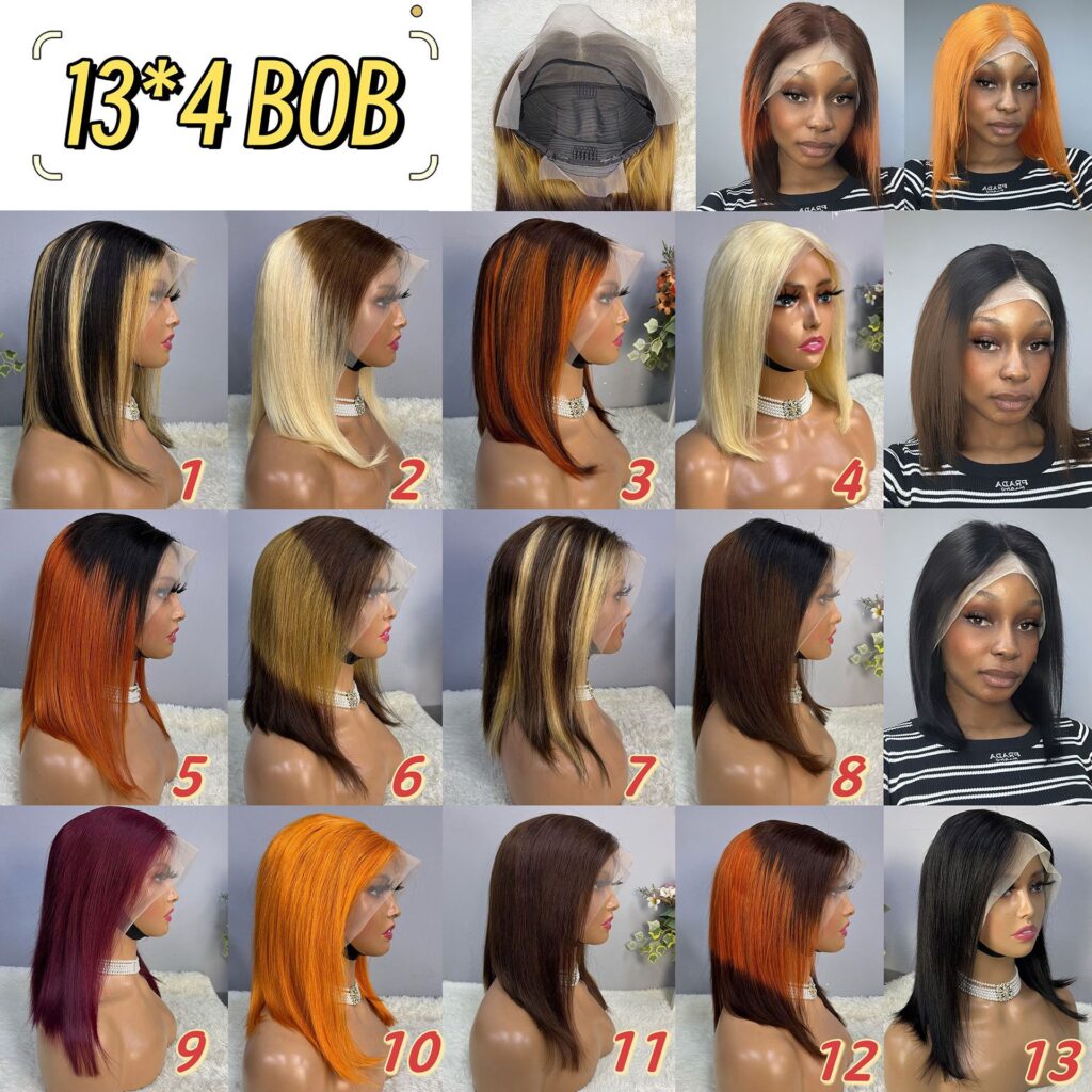 Wholesale 100% Human Hair DD quality Color Frontal Bob Wig